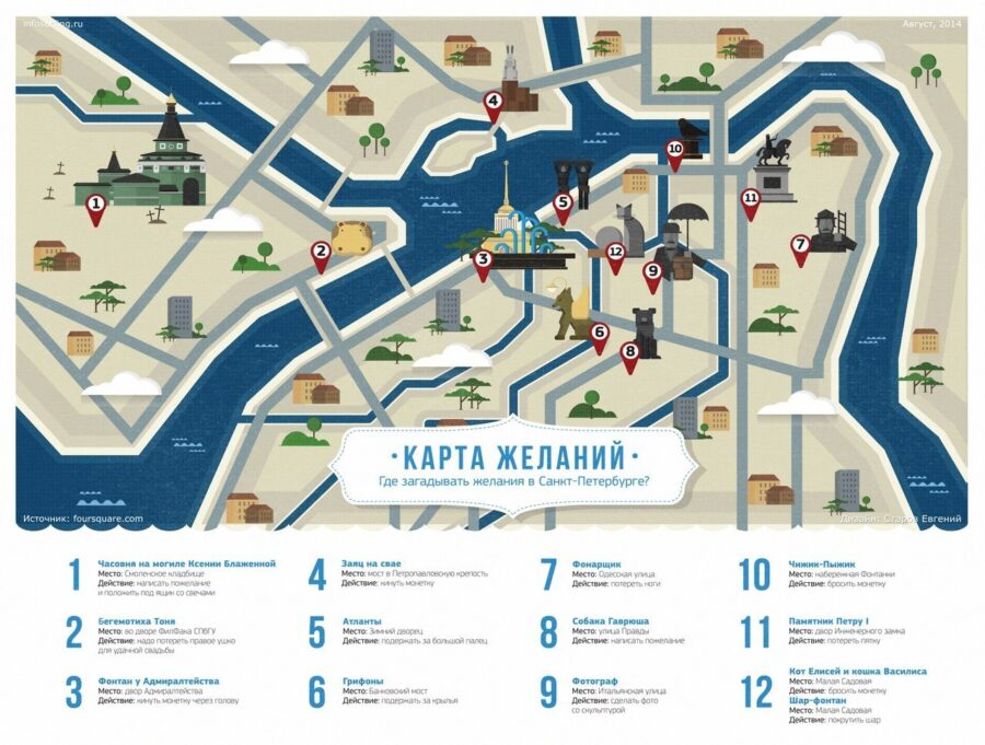 Карта желаний: Где загадывать желания в Петербурге
